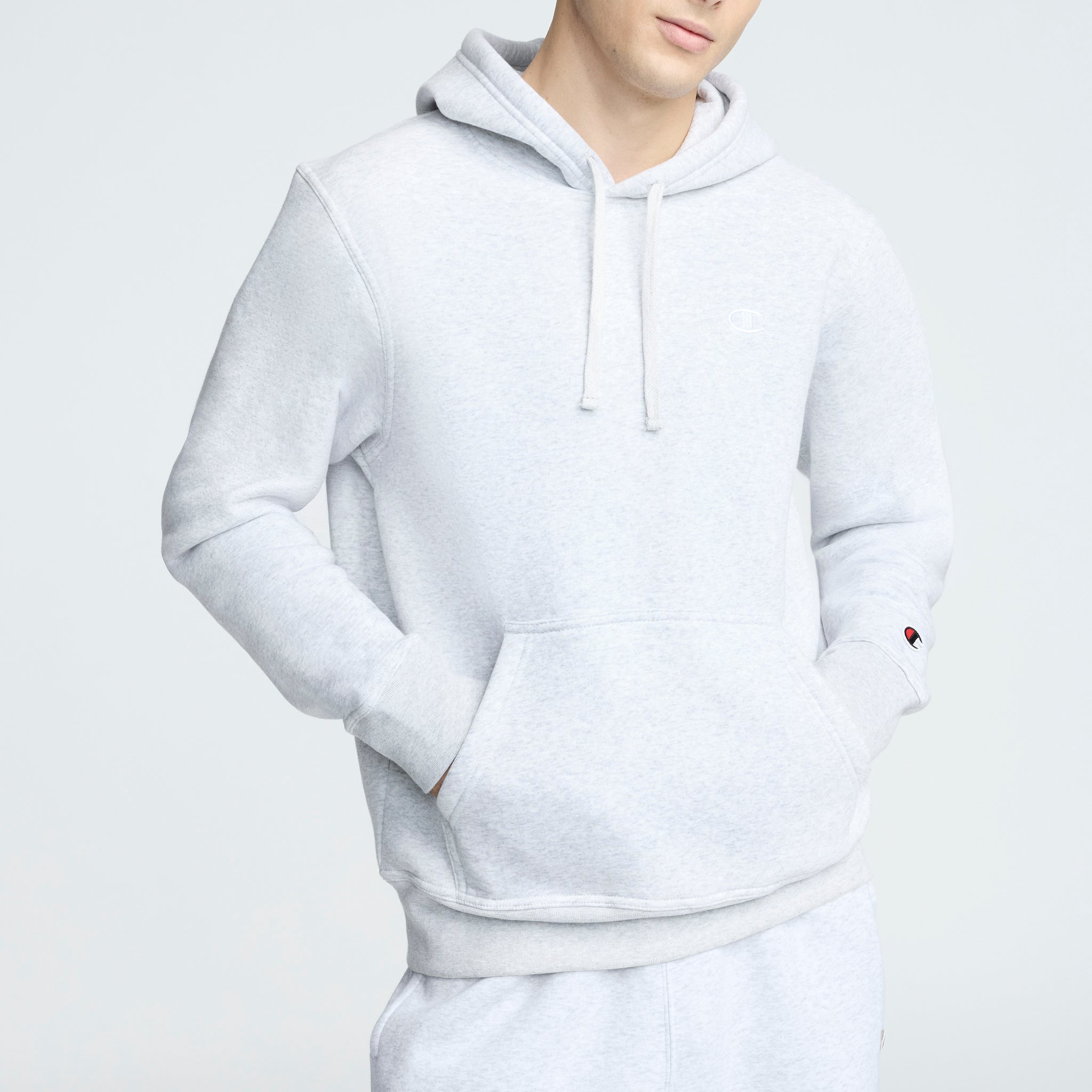 Champion Powerblend Hoodie C Logo sweat à capuche gris argent