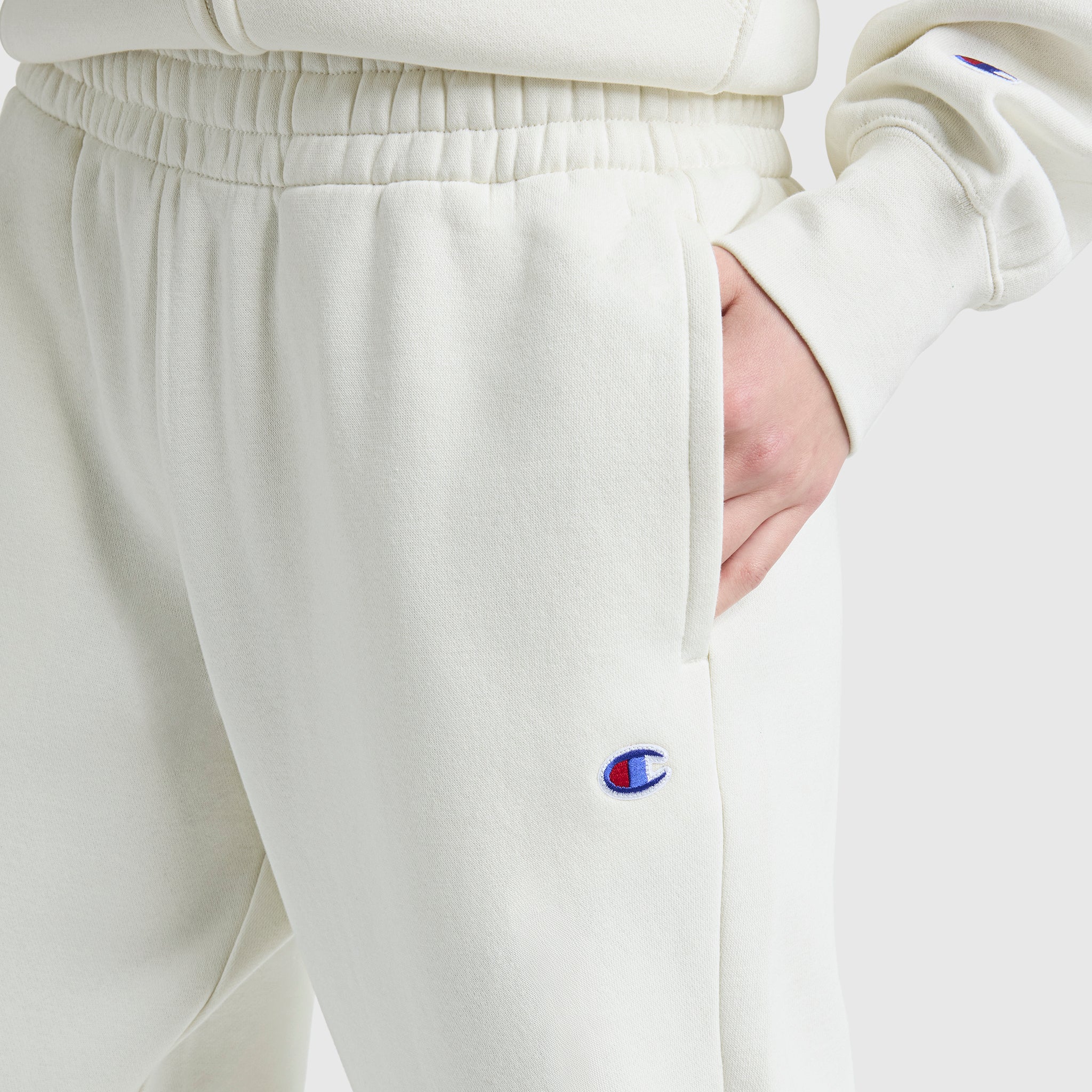 Champion Powerblend Oversized Sweatpants C Logo jogging écru molleton