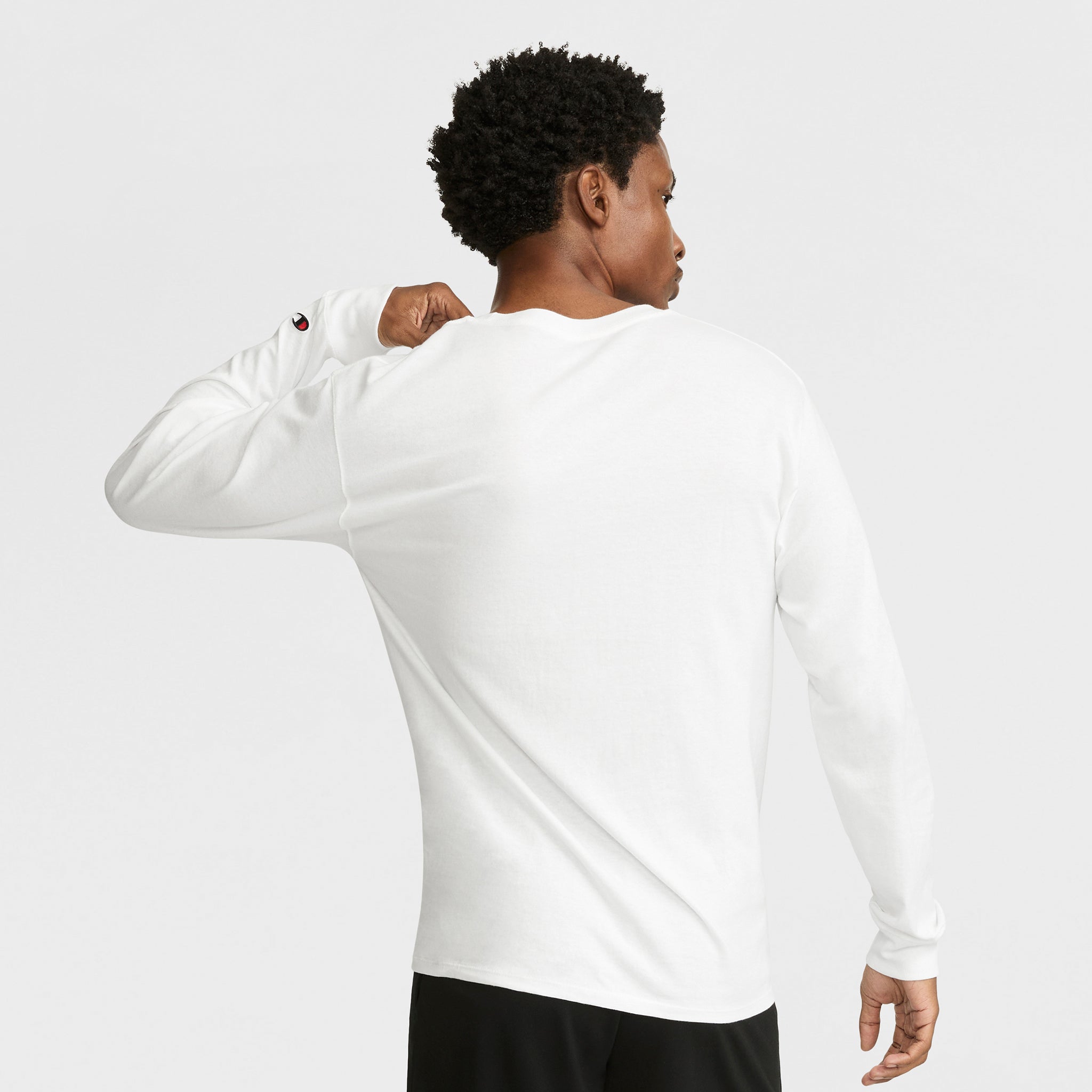 Champion Classic C Logo t-shirt manches longues blanc coton homme