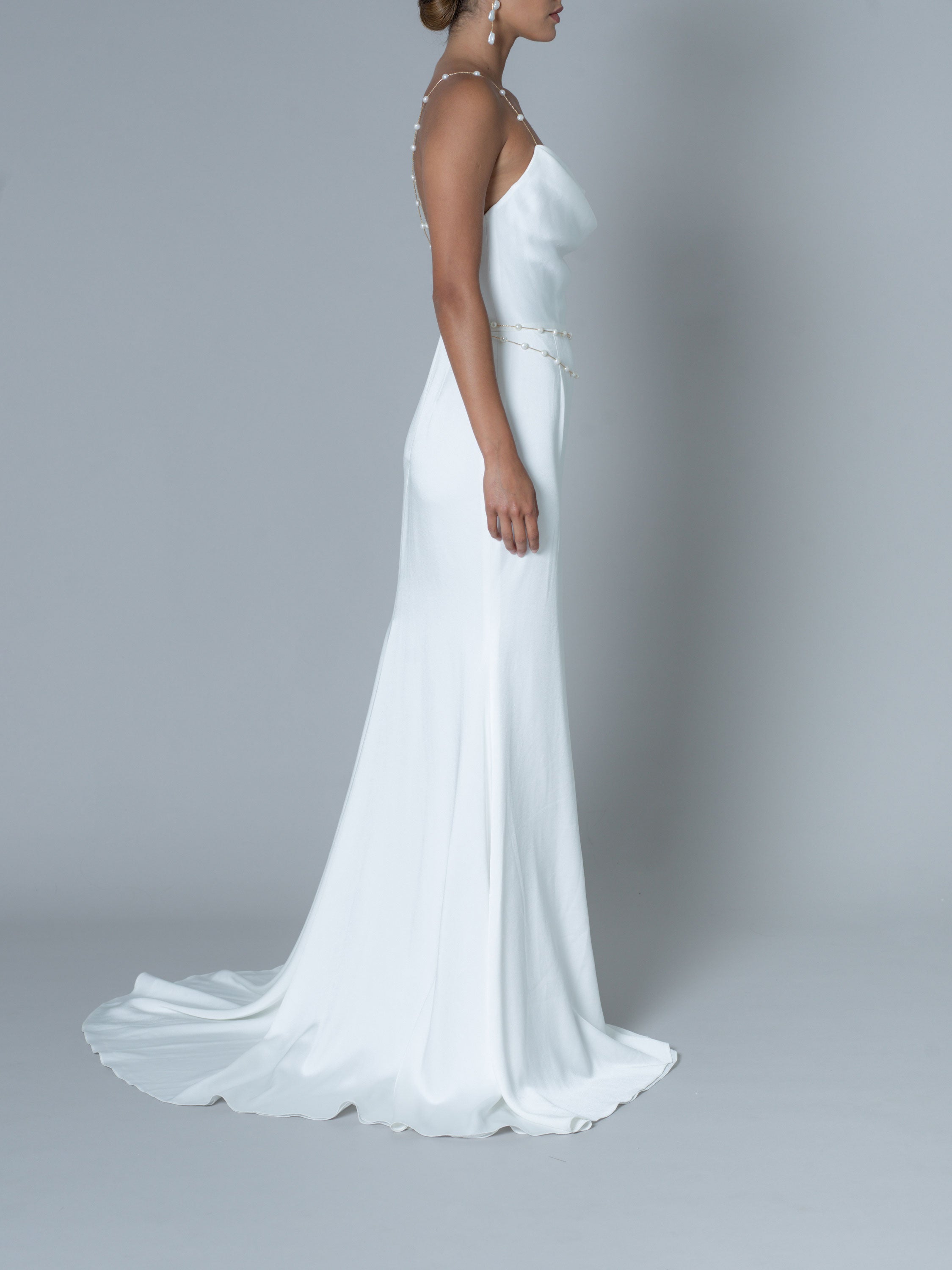 Rime Arodaky Bridal Naomi robe mariée satin drapé