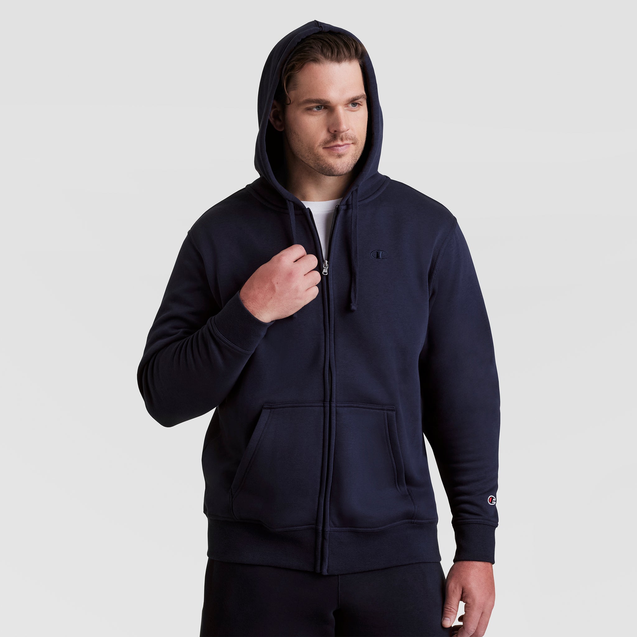 Champion Powerblend Full-Zip sweat capuche homme bleu navy