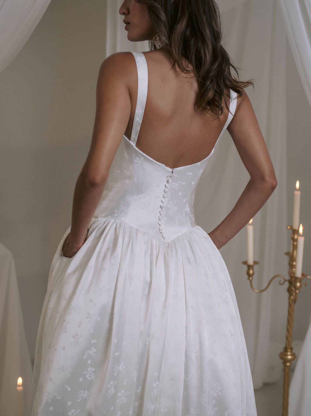 Rime Arodaky Bridal Roslyn Flowers robe de mariée satin