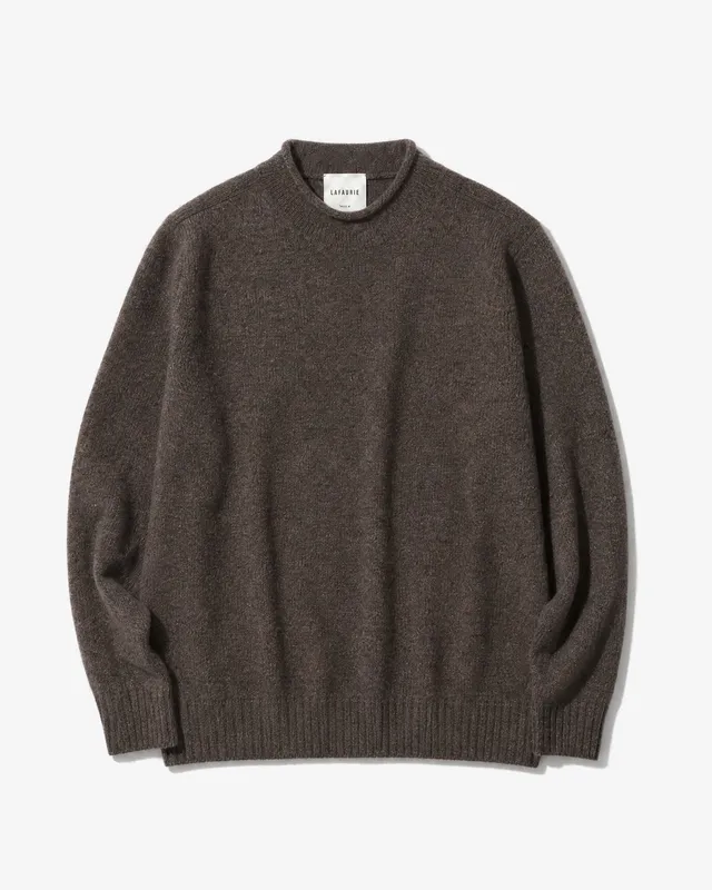 LAFAURIE PIETRO Beige Taupe pull 100% laine col montant