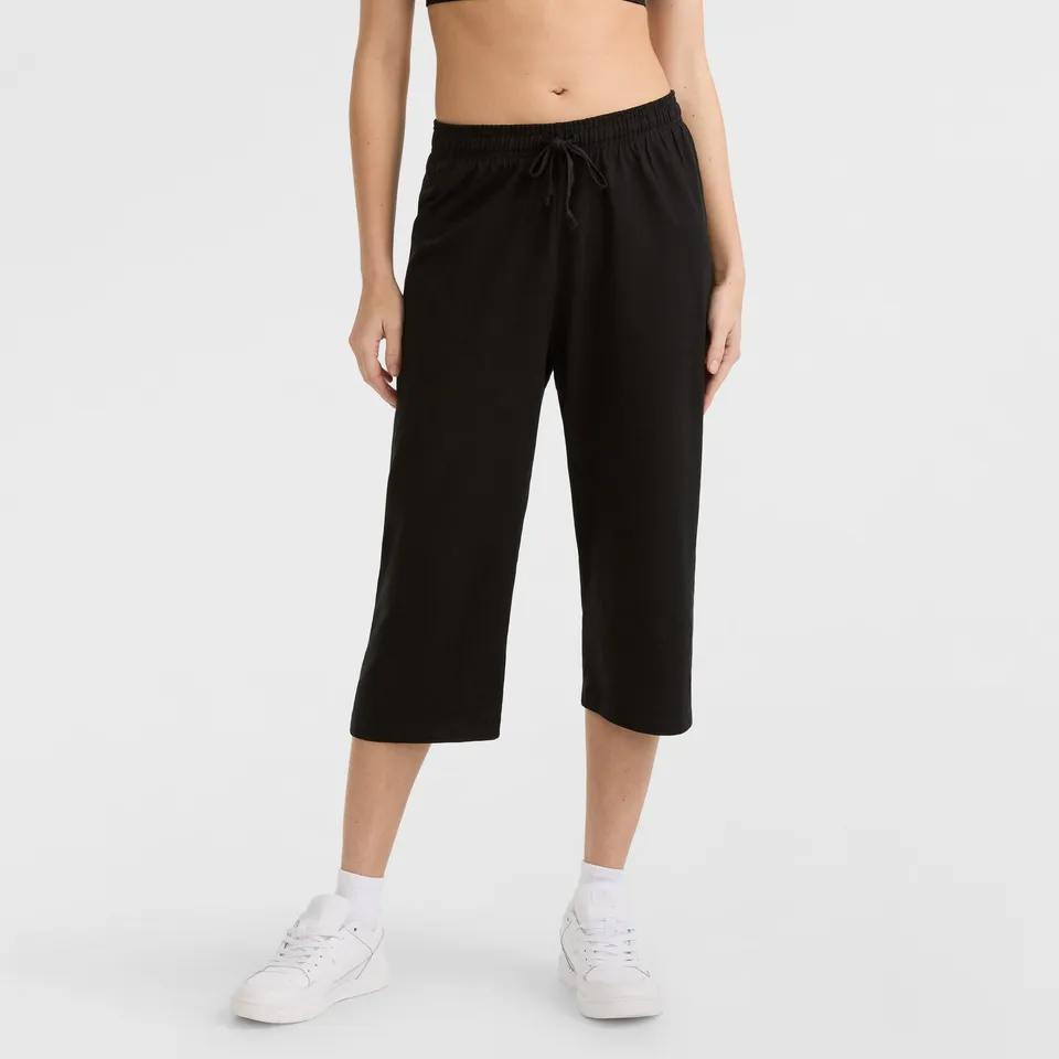 Champion Pants Capri C Logo corsaire femme noir coton léger