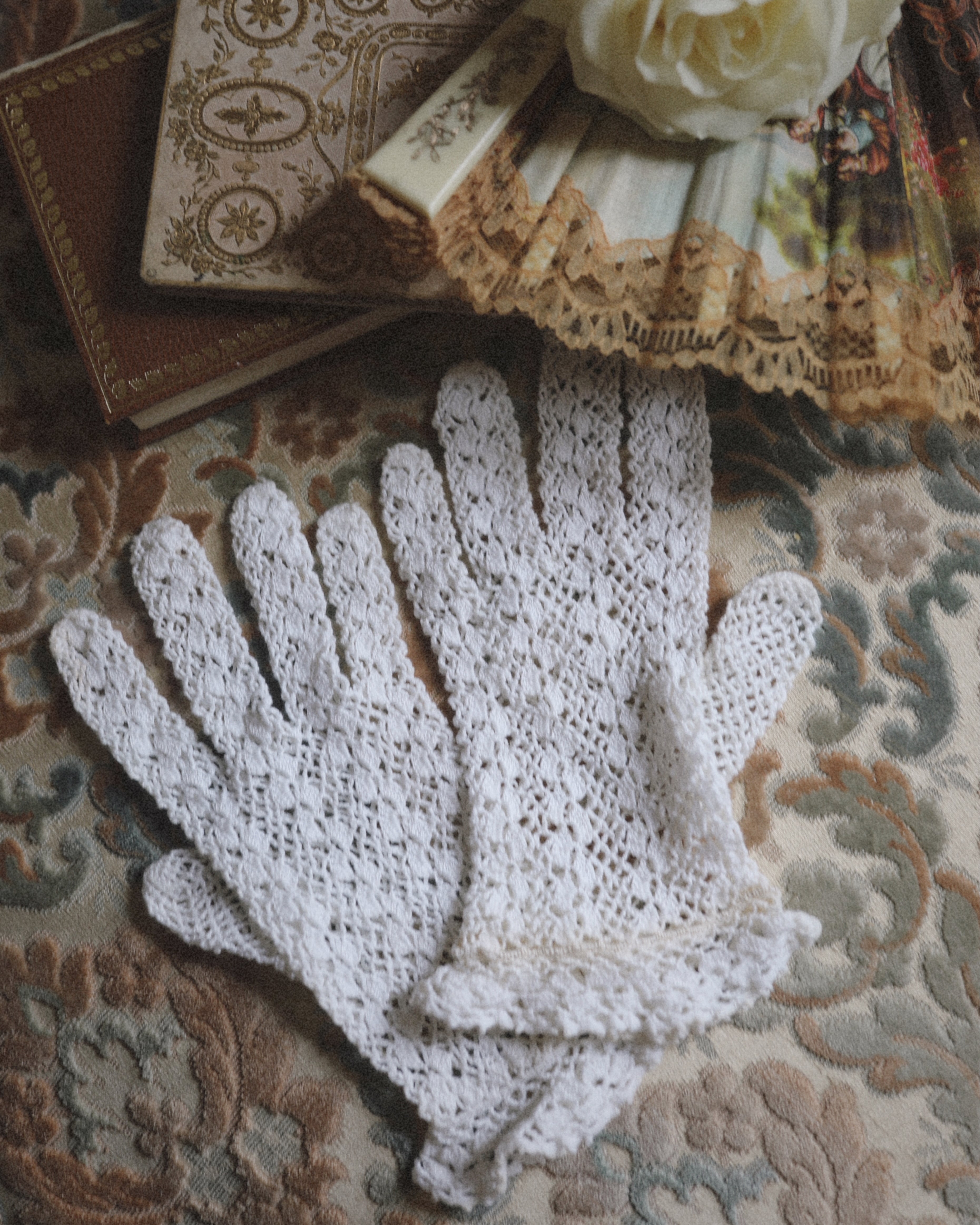 Solène Gisèle Les gants Gants Ajourés gants crochet blanc