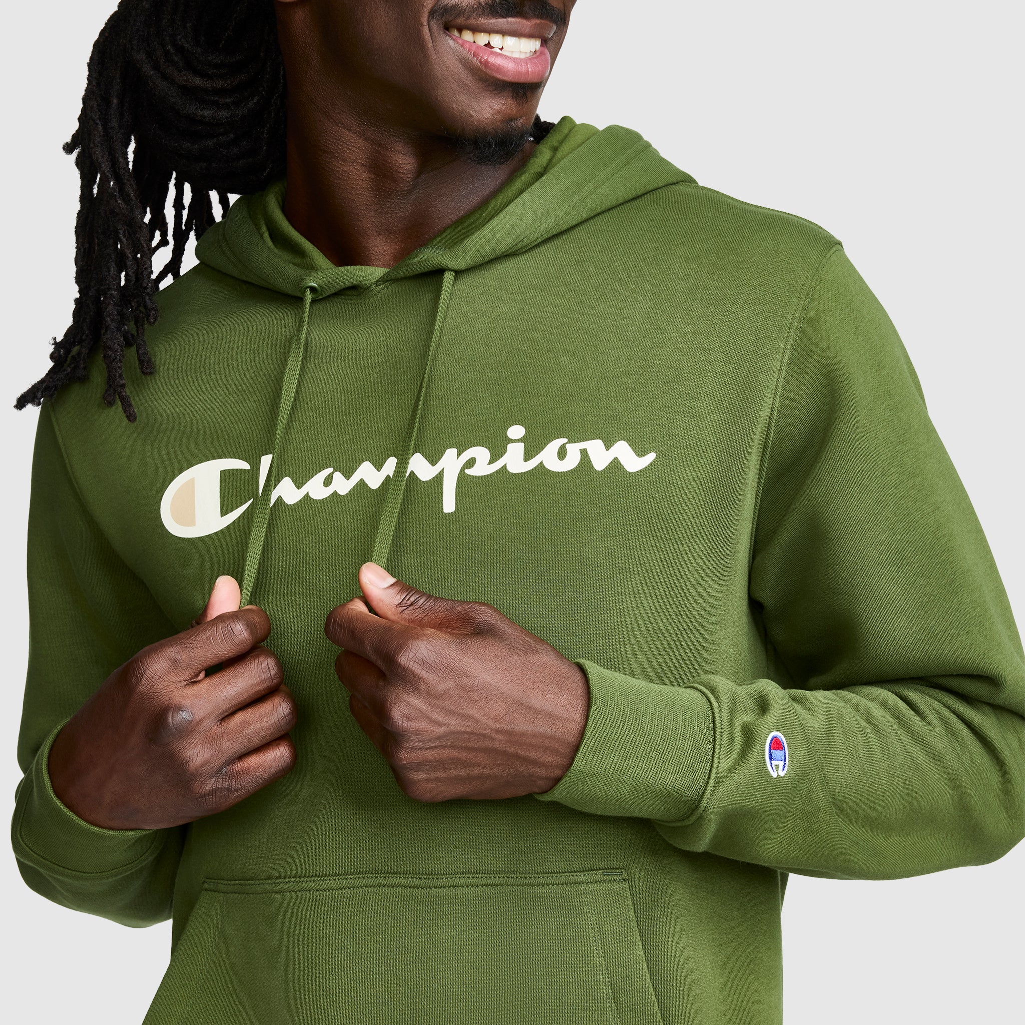 Champion Powerblend Hoodie Full Script Logo sweat à capuche Chive