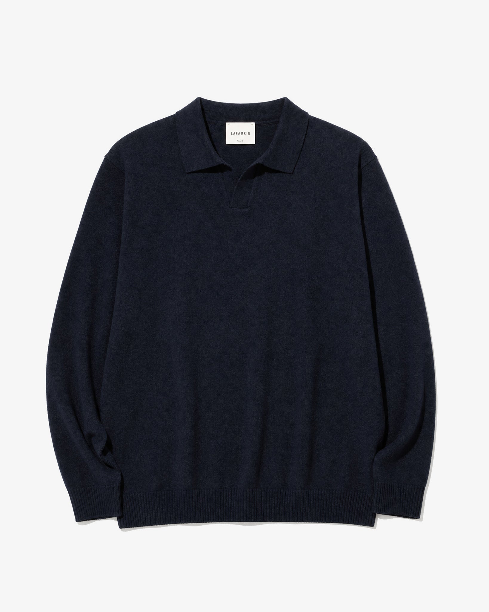 Lafaurie Gabino Navy polo laine manches longues homme