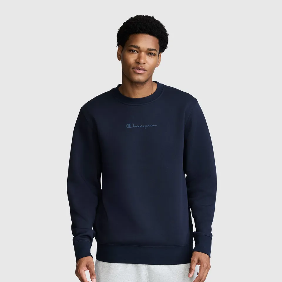 Champion Powerblend Crewneck sweat marine logo tonal
