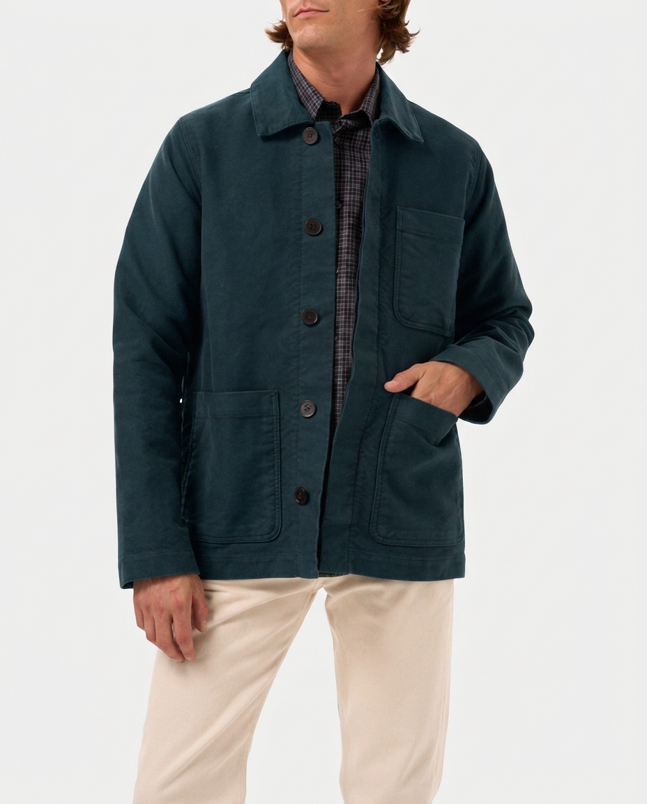 Lafaurie Hockney veste bleu canard coton
