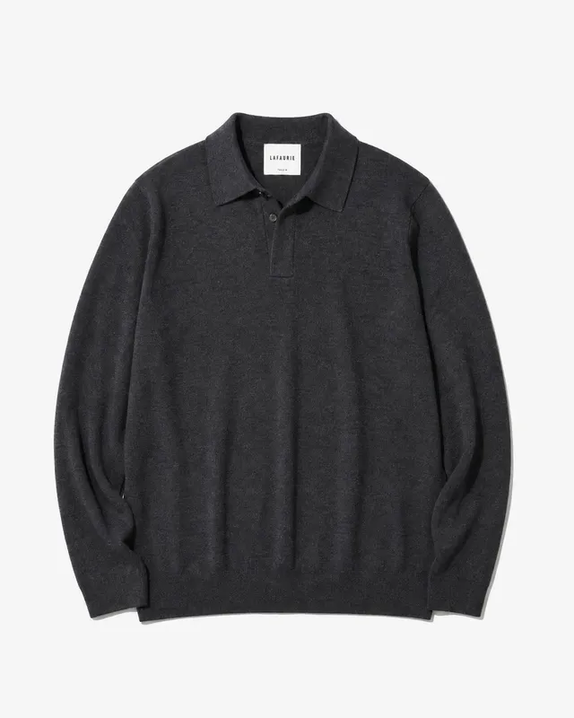 Lafaurie Alessio polo gris chine laine mérinos