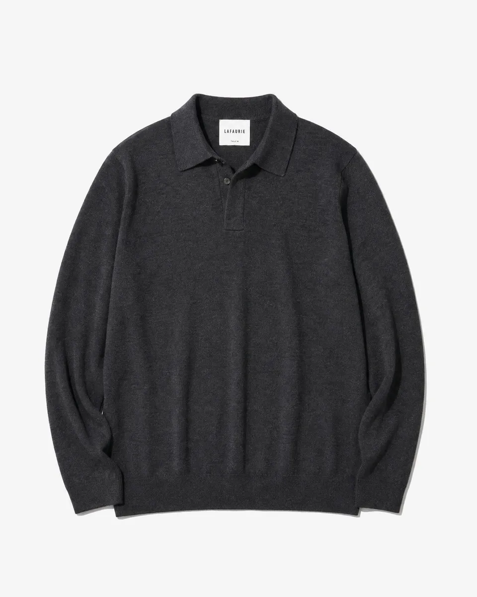 Lafaurie Alessio polo gris chine laine mérinos