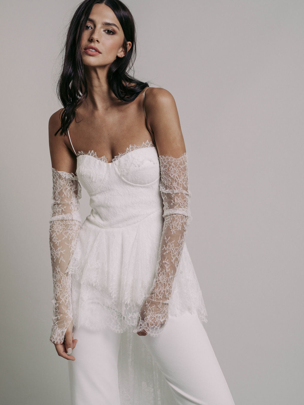 Rime Arodaky Bridal Cosmic combinaison mariage crêpe dentelle